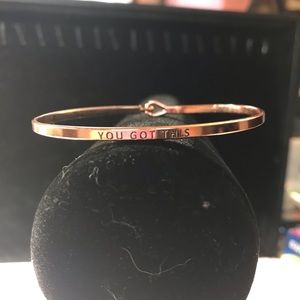 Copper bracelet says “you got this”